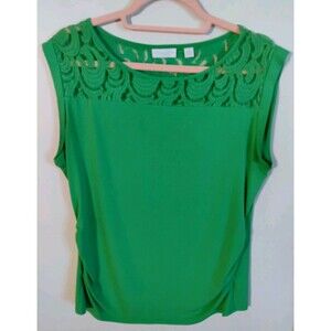 NY &‎ Co Stretch Women's Green Lace  Blouse. Size Large